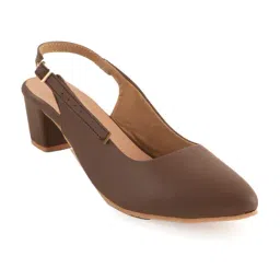 Mozafia Women's Brown Back Strap Sandals image 2