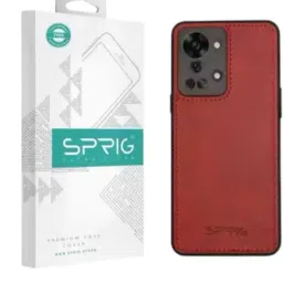 Sprig Matte Leather Back Cover for Oneplus Nord 2T 5G (Red)-picture-46