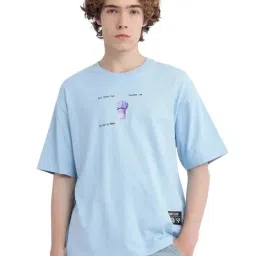 Rare Rabbit Blue Oversized Logo T-Shirt-image-82