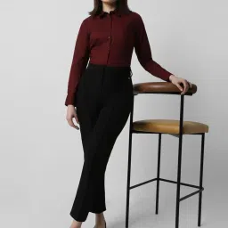 Van Heusen Maroon Regular Fit Shirt image 4