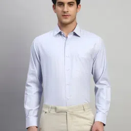 Cantabil Blue Regular Fit Checks Formal Shirt-image-63