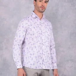 Crimsoune Club Purple Cotton Slim Fit Self Shirt image 4