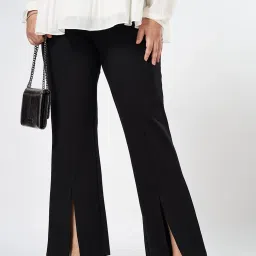 Honey Curvytude by Pantaloons Black Solid Trousers image 4