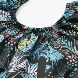 Aarika Turquoise Nylon Printed Short Sleeves Swimsuit With Cap image 4