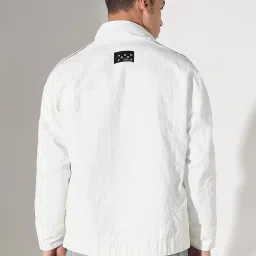 SHOWOFFFF Off White Nylon Solid Regular Fit Jacket image 4