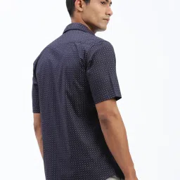 showoffff SHOWOFF Navy Cotton Slim fit Print Shirt image 4