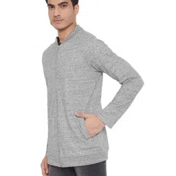 Hypernation Grey Slim Fit Bomber Jacket image 3