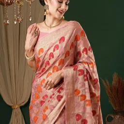 Saree Mall Purple Woven Sarees With Unstitched Blouse image 4