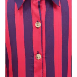 A.T.U.N. Red & Navy Striped Shirt Dress image 3