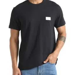Calvin Klein Black Cotton Relaxed Fit T-Shirt-image-3