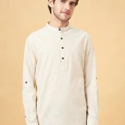 Urban Ranger by Pantaloons Beige Cotton Slim Fit Shirt-picture-0
