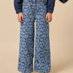 U.S. Polo Assn. Girls Blue Cotton Printed Jeans-picture-24