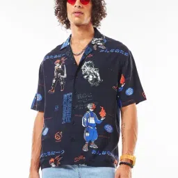 Bewakoof Blue Relaxed Fit Printed Shirt-image-17