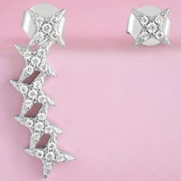 Zavya Twinkling Stars Rhodium Plated 925 Sterling Silver Earrings-picture-26