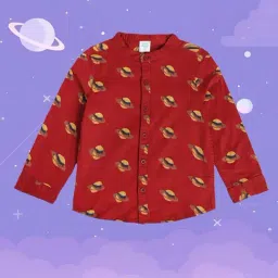 MINIKLUB Kids Red Printed Full Sleeves Shirt-picture-16