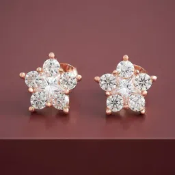 Kushal's Fashion Jewellery White Rose Gold Polished Silver Earring for Women-image-36