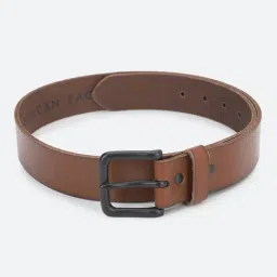 American Eagle Brown Leather Solid Waist Belt-image-41