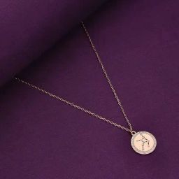 Kai Jewel Sterling Silver Rose Gold Minimalistic Virgo Single Zodiac Chain Necklace-picture-14