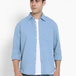 American Eagle Blue Regular fit Solid Shirt-image-37