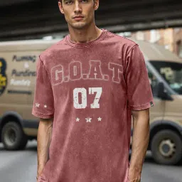 Bewakoof Red Cotton Oversized Fit Printed T-Shirt-picture-42