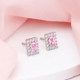 GIVA 925 Silver Regal Pink Stud Earrings for Women & Girls-image-7