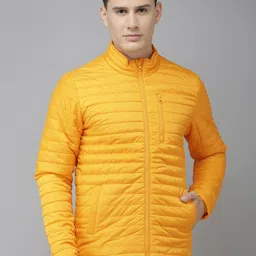 U.S. Polo Assn. Men Yellow Solid Puffer Jacket image 3