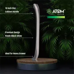 Atom Zinc Black and Silver Matte Finish Cabinet/Drawer Handle, CH-ZN-550-BS-10-106 (Pack of 6) image 2