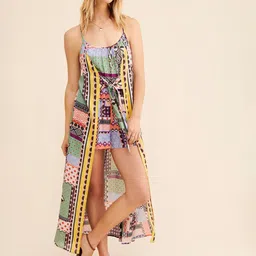 VANGULL Tribal Printed Shoulder Straps Maxi Dress image 1