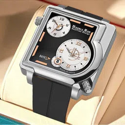 DOUBLERUN Men Patterned Dial & Straps Analogue Multi Function Watch H05N35025 image 2