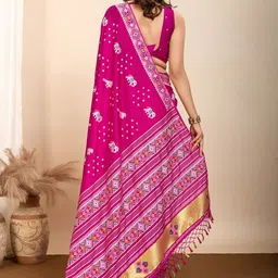 YAMUNE Ethnic Motifs Zari Art silk Handloom Mysore Silk Saree image 4
