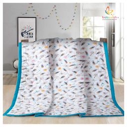 Babywish Organic Muslin All Seasons Quilt Leaf Print - Multicolour-picture-26