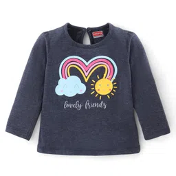 Babyhug Cotton Knit Full Sleeves Rainbow Graphics T-Shirt - Navy-image-29