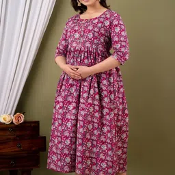 Queens Closet Women Floral Printed Floral Anarkali Kurta image 5