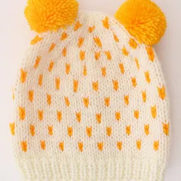 Woonie Handmade Pom Pom Detailed Cap - Off White image 2