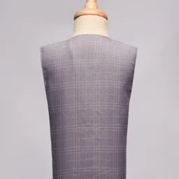 Rikidoos Full Sleeves Solid & Checked 4 Piece Party Suit With Tie - Grey image 3