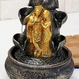 Archies Black & Beige Radha Krishna Spiritual Fountain With LED Light-picture-34