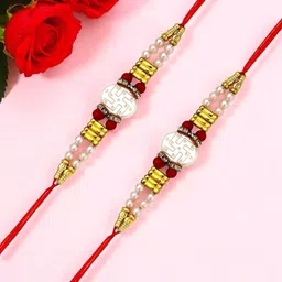 ADIVA Set Of 2 Rakhi With Roli Chawal & Greetings Card-image-4