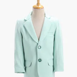 Babyhug Full Sleeves Party Suit With Bow Solid- Mint image 5