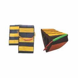 Signxpress India SI-RWC-026 Rubber Wheel Chock for LMV (Black & Yellow) image 2
