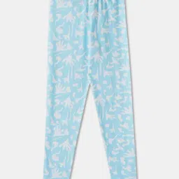 R&B Kids Blue Printed Regular Fit Leggings-picture-23