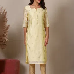 Aurelia Yellow Floral Print Kurta image 4