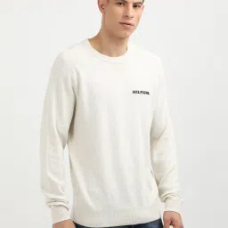 Tommy Hilfiger Beige Cotton Relaxed Fit Pullover image 4