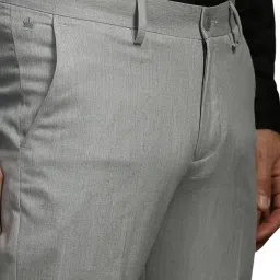 Louis Philippe Grey Regular Fit Trousers image 4