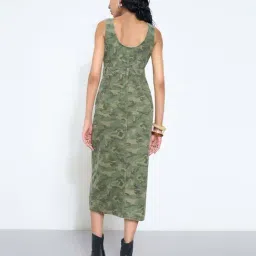 Sf Jeans By Pantaloons Green Slim Fit Printed Dress image 2