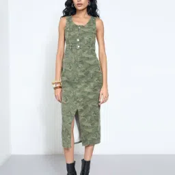 Sf Jeans By Pantaloons Green Slim Fit Printed Dress-picture-29