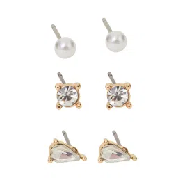 Accessorize London Crystal Stud Earrings -Set of 3 image 4