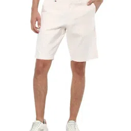 Louis Philippe Sport Cream Striped Chino Shorts-image-39