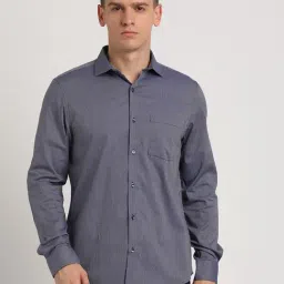 Turtle Blue Cotton Regular Fit Dobby Shirt-picture-24