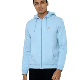 Allen Solly Sky Blue Cotton Regular Fit Hooded Sweatshirt-picture-25