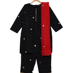 Ahalyaa Kids Black Printed Kurta & Dupatta With Pants-picture-43